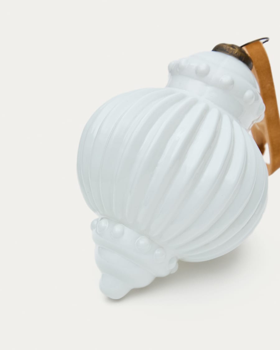 Set di 2 palline di Natale Irlo in vetro riciclato bianco Ø 13 cm