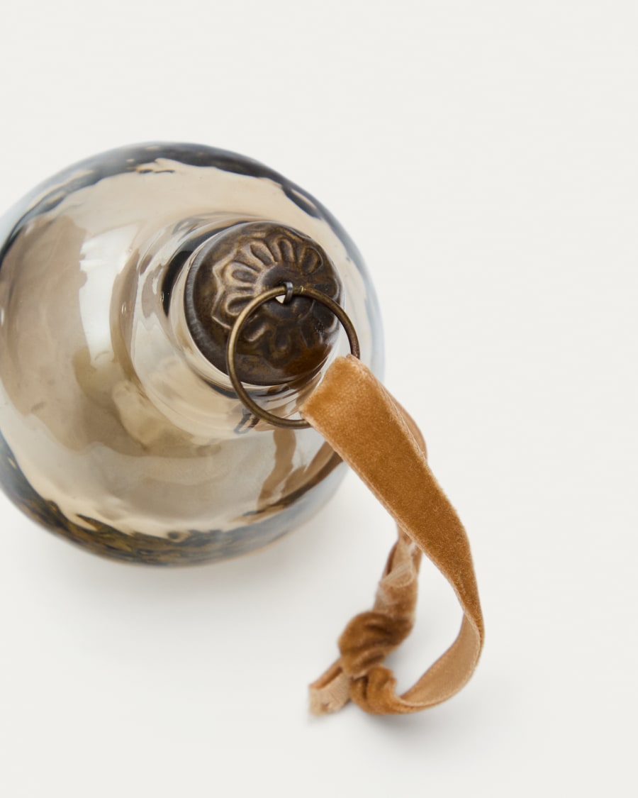 Set di 4 palline di Natale Piril in vetro riciclato marrone Ø 6 cm