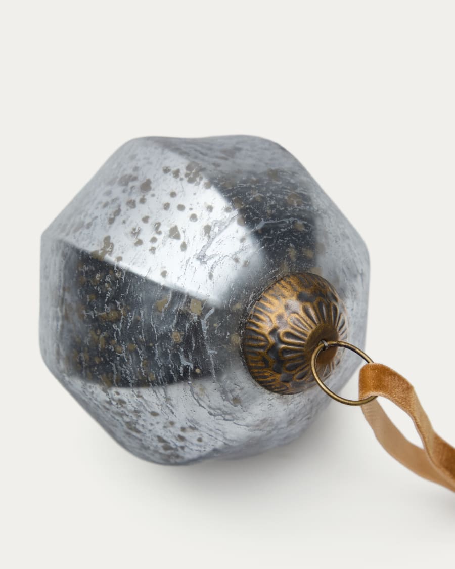 Zestaw 2 bombek świątecznych Blama ze szkła z recyklingu w kolorze srebrnym Ø 10 cm