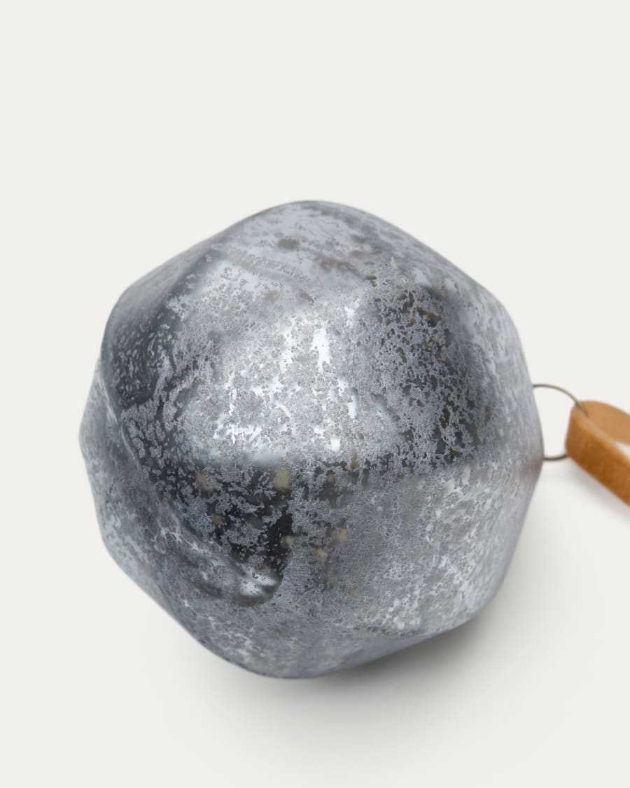 Zestaw 2 bombek świątecznych Blama ze szkła z recyklingu w kolorze srebrnym Ø 10 cm