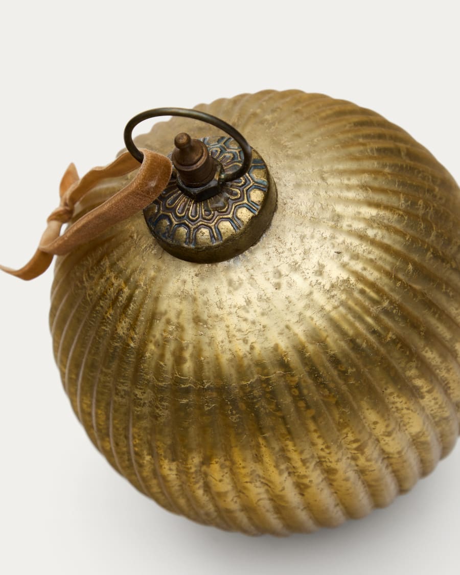 Bombka świąteczna Elur ze szkła z recyklingu w kolorze złotym Ø 15 cm