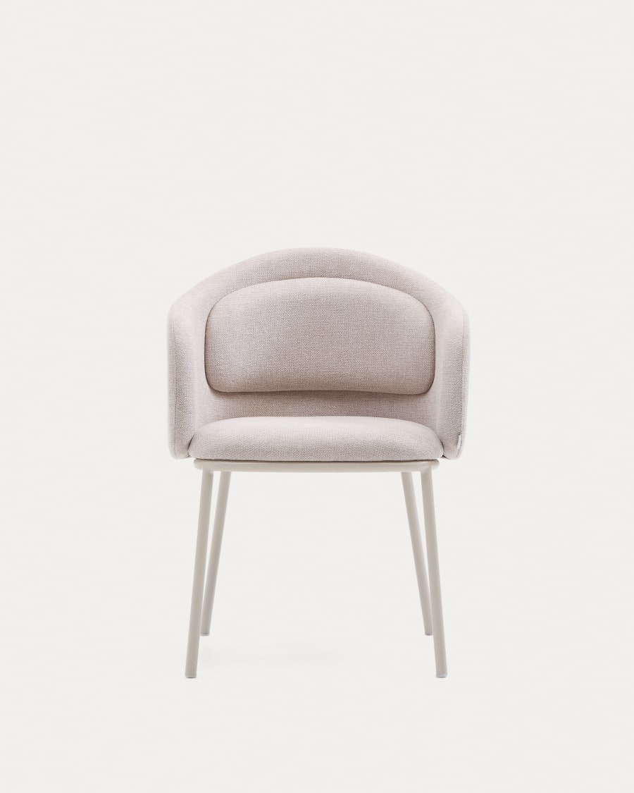 Idaira chair in beige and steel legs in a beige finish, FSC Mix Credit