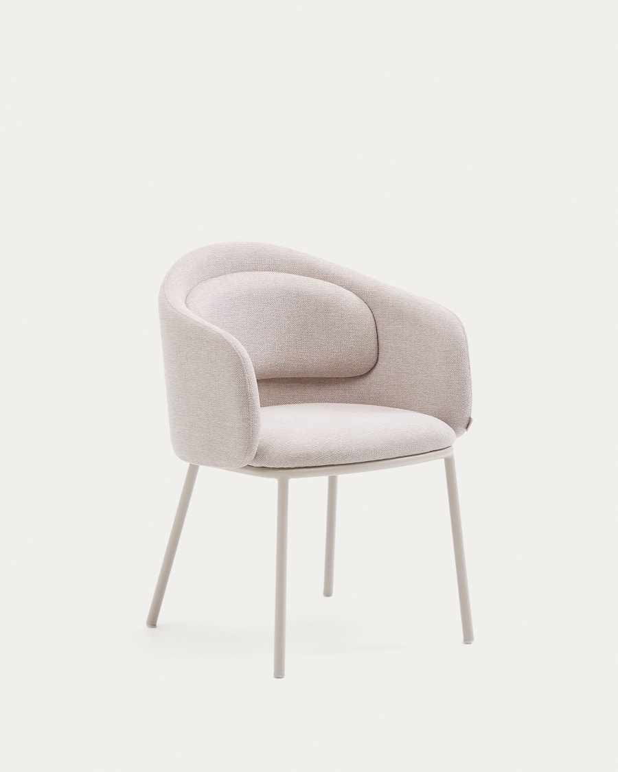 Idaira chair in beige and steel legs in a beige finish, FSC Mix Credit