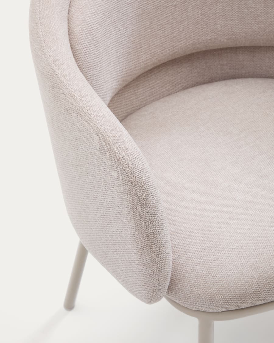 Idaira chair in beige and steel legs in a beige finish, FSC Mix Credit