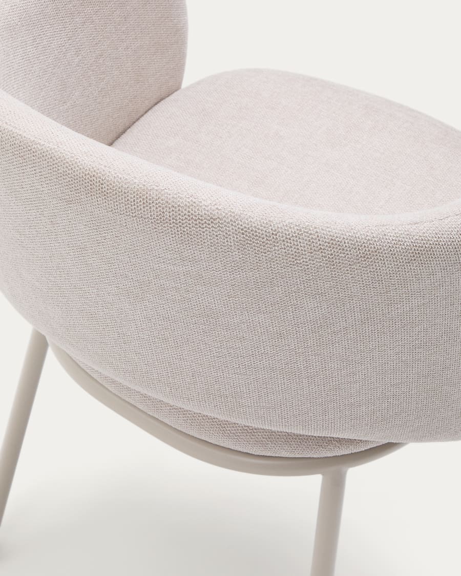Maina chair in beige and steel legs in a beige finish, FSC Mix Credit
