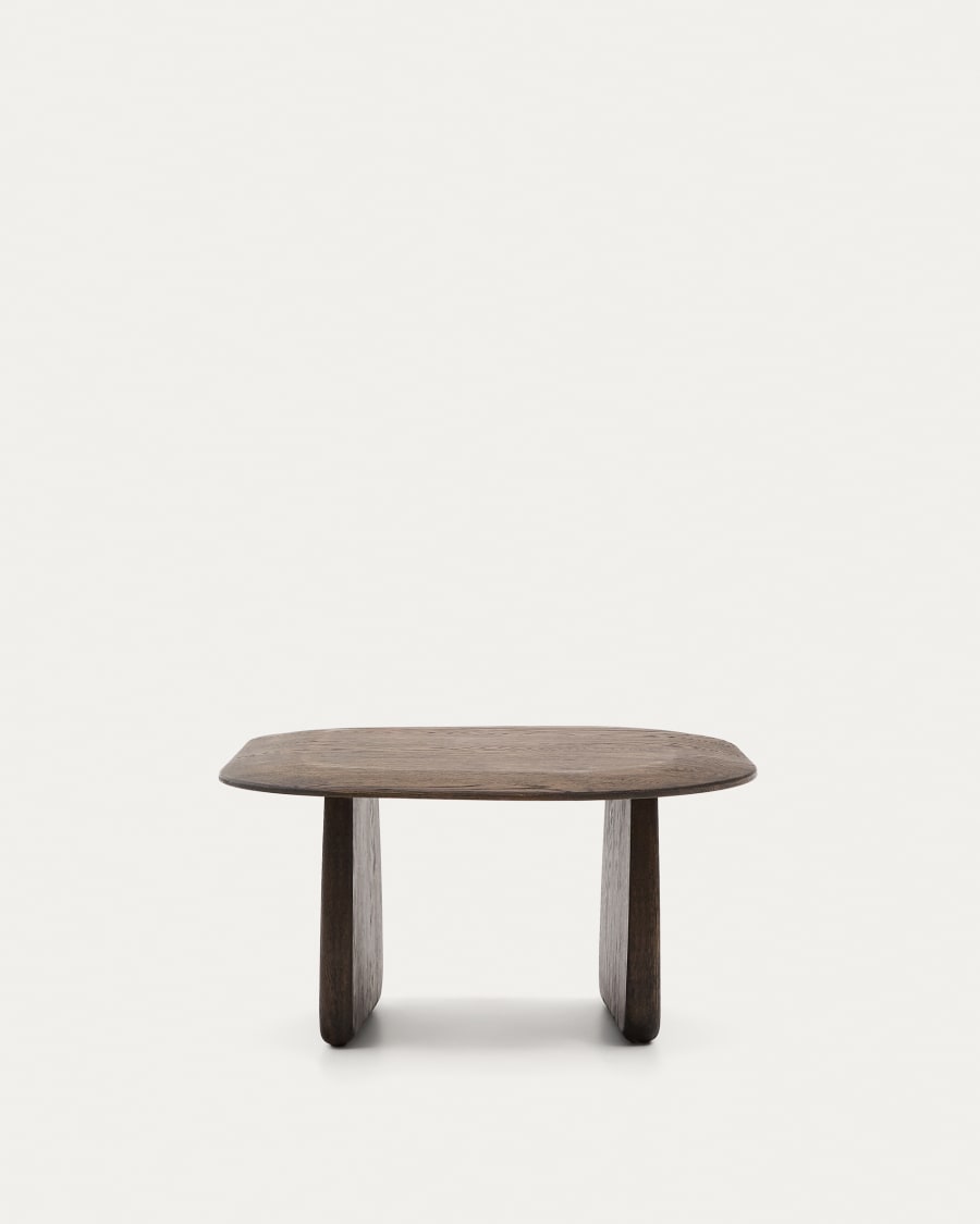 Pirita side table made from solid oak wood in a dark finish, 70.6 x 70 cm FSC 100%