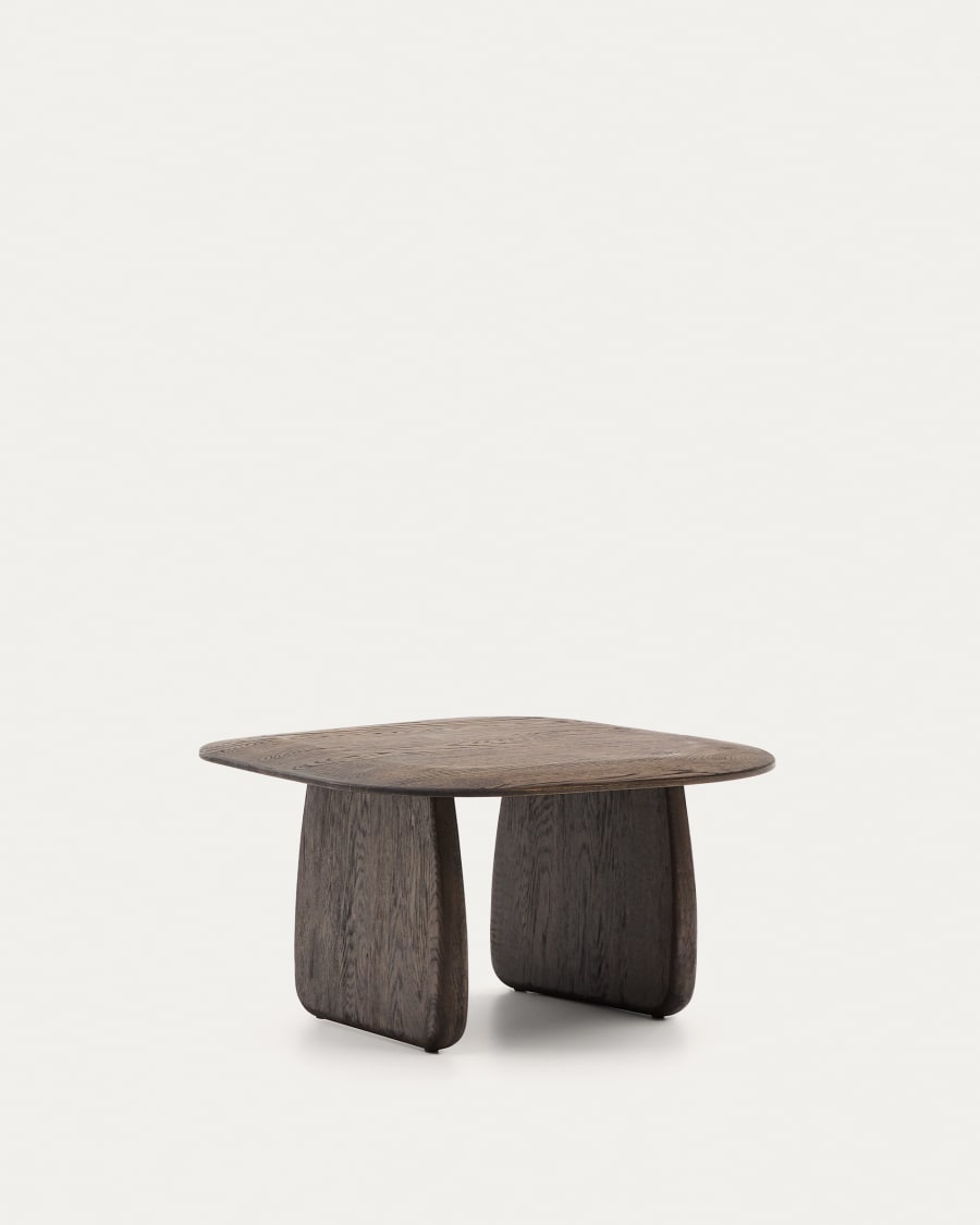 Pirita side table made from solid oak wood in a dark finish, 70.6 x 70 cm FSC 100%