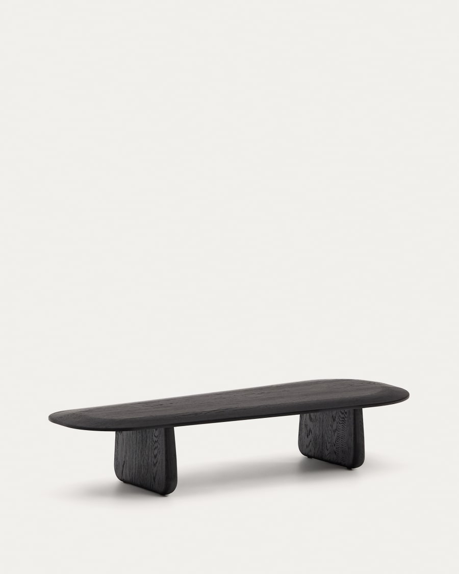 Pirita coffee table made from solid oak wood in a black finish, 146 x 56.5 cm FSC 100%