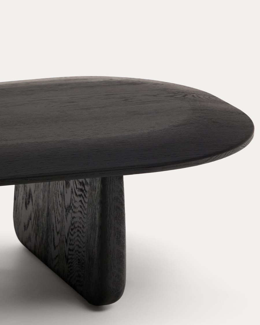 Pirita coffee table made from solid oak wood in a black finish, 146 x 56.5 cm FSC 100%