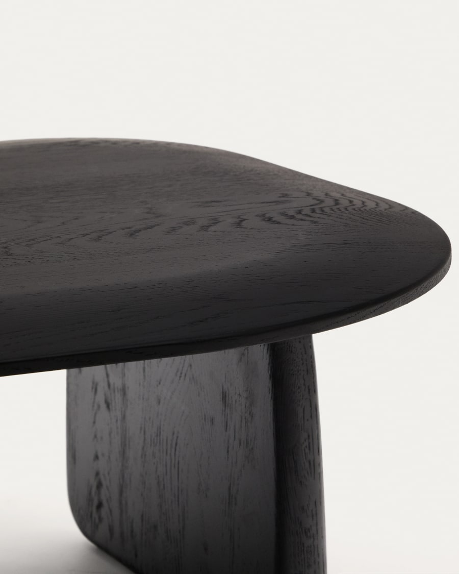 Pirita side table made from solid oak wood in a black finish, 70.6 x 70 cm FSC 100%