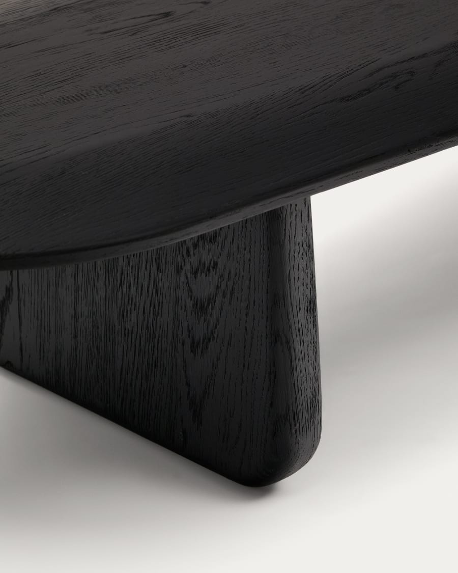 Pirita coffee table made from solid oak wood in a black finish, 146 x 56.5 cm FSC 100%