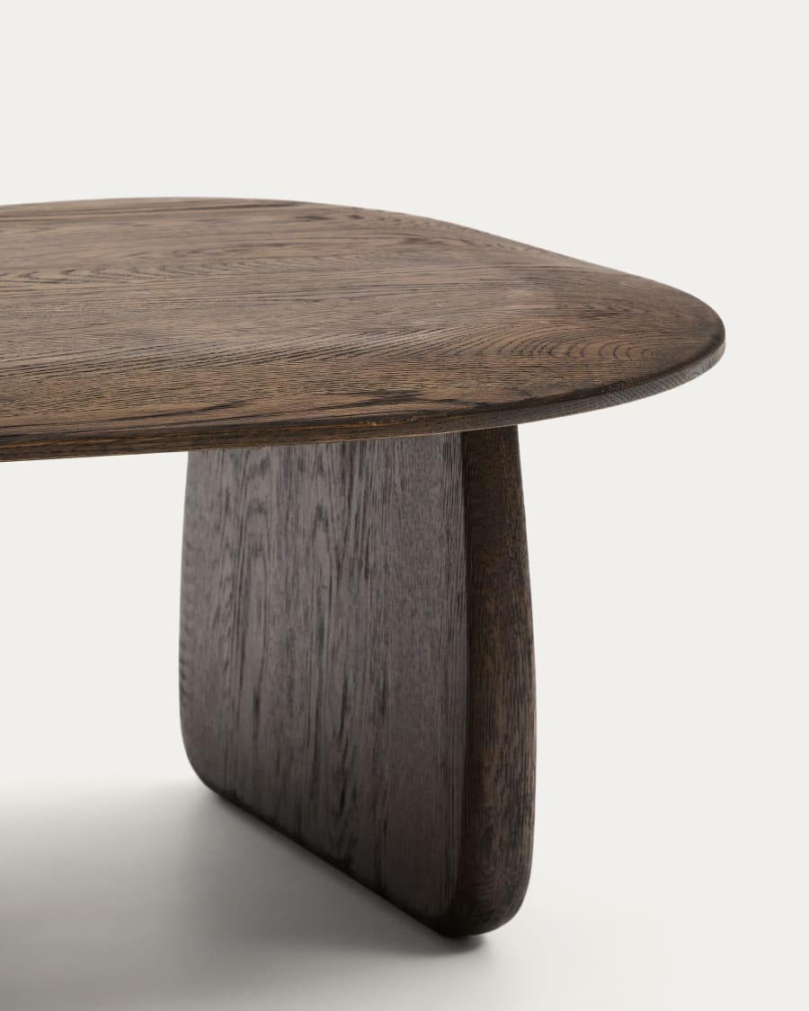 Pirita side table made from solid oak wood in a dark finish, 70.6 x 70 cm FSC 100%