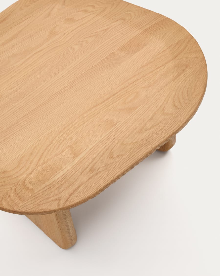 Pirita side table made from solid oak wood in a natural finish, 70.6 x 70 cm FSC 100%