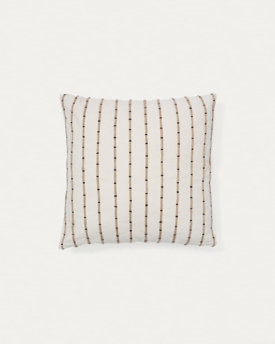 Funda de coixí Auila 100% de cotó amb brodat de jute 45 x 45 cm