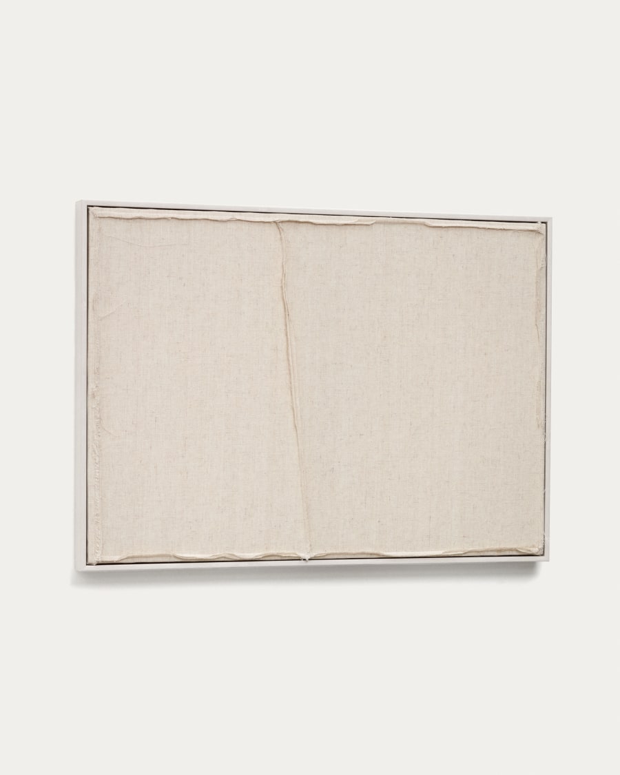 Maha white wall hanging with horizontal line 52 x 72 cm