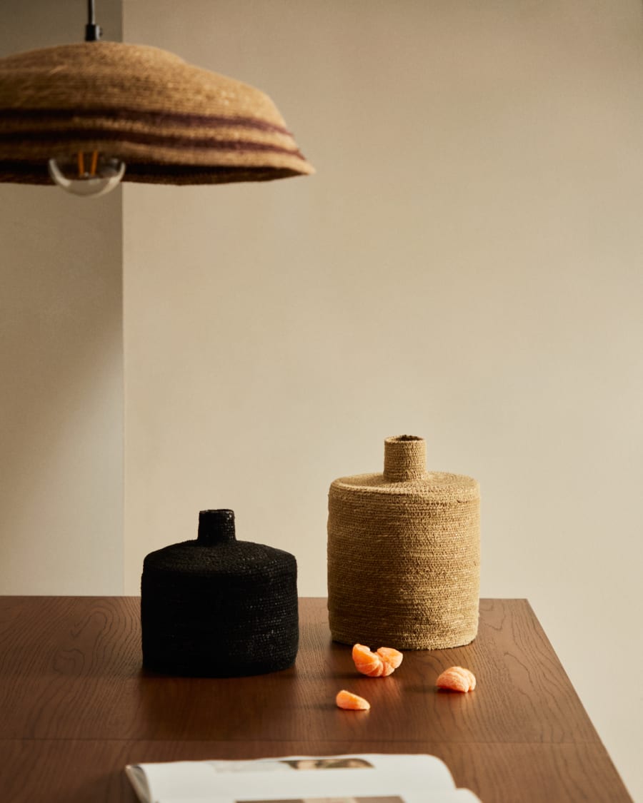 Vase Salinas en fibres naturelles, finition naturelle 30 cm