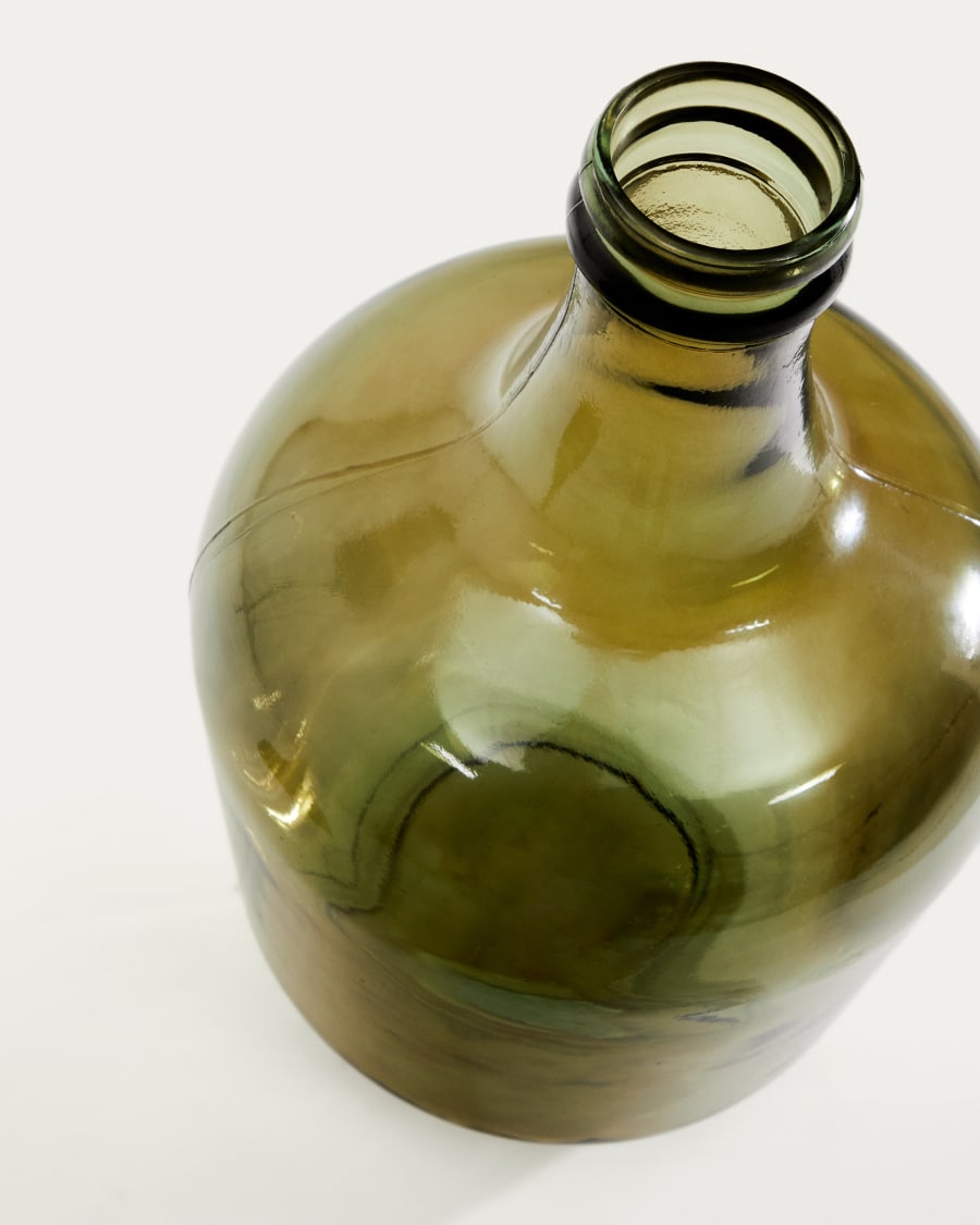 Fiobe small green recycled glass bottle