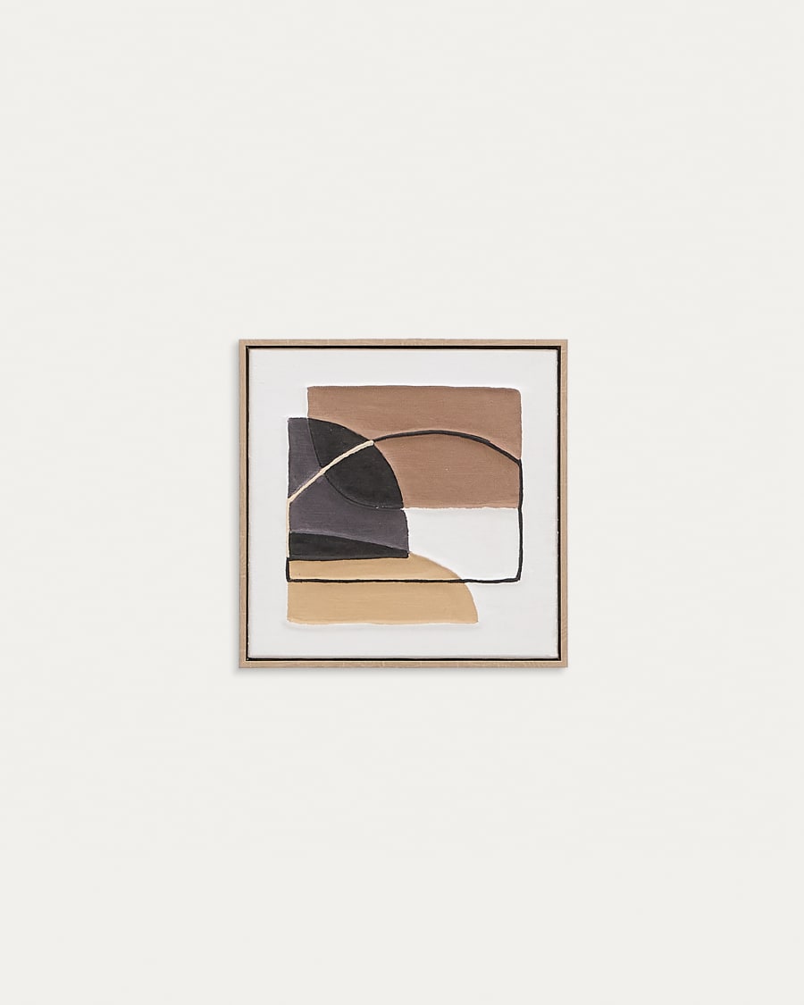 Zay picture with brown geometric shapes, 40 x 40 cm
