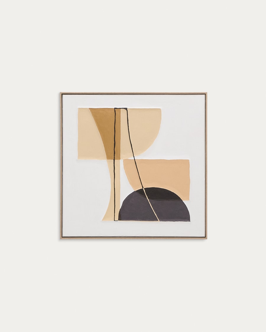 Zay picture with brown geometric shapes, 80 x 80 cm