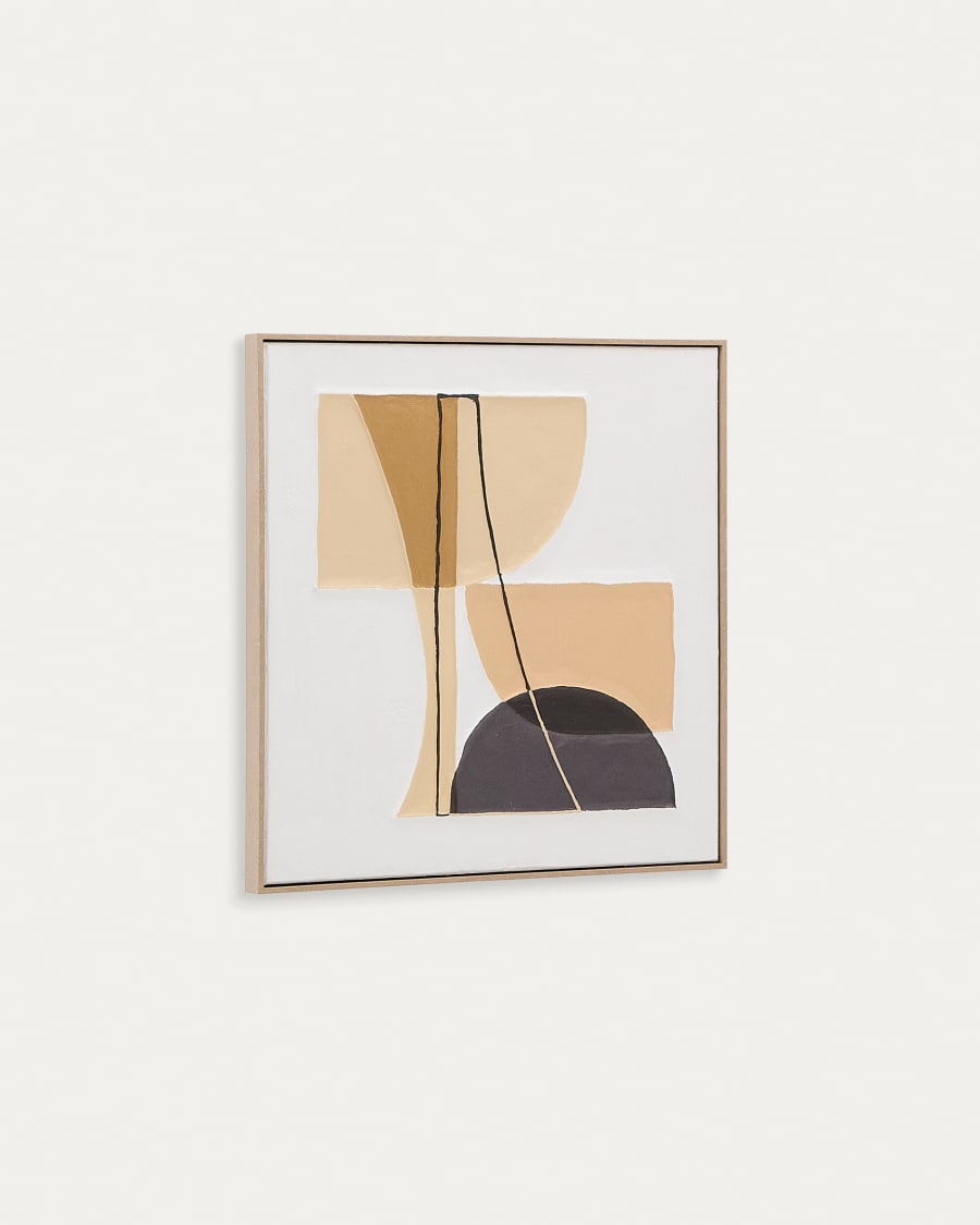 Zay picture with brown geometric shapes, 80 x 80 cm