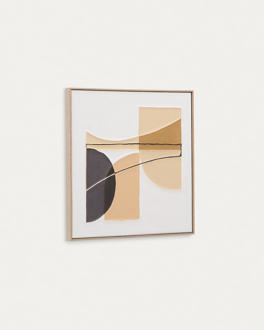 Zay picture with brown geometric shapes, 80 x 80 cm