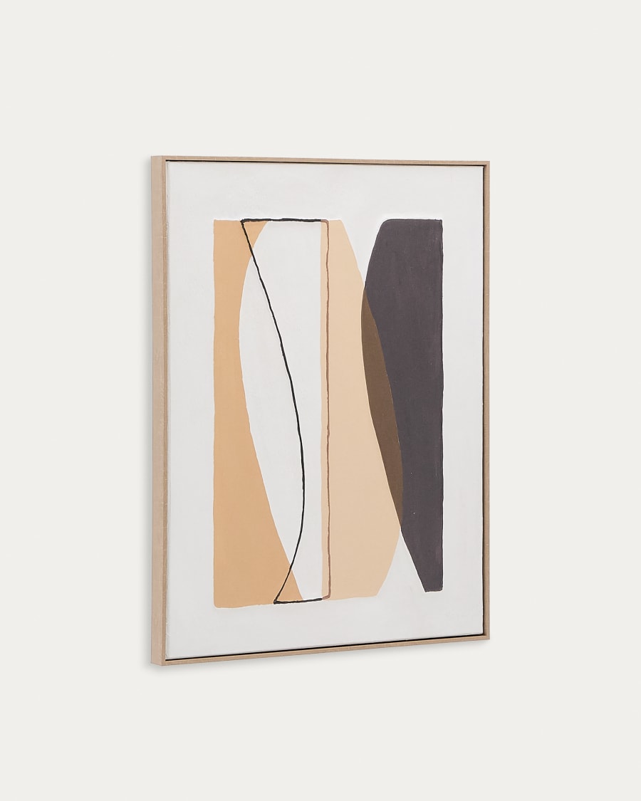 Zay picture with brown geometric shapes, 80 x 100 cm