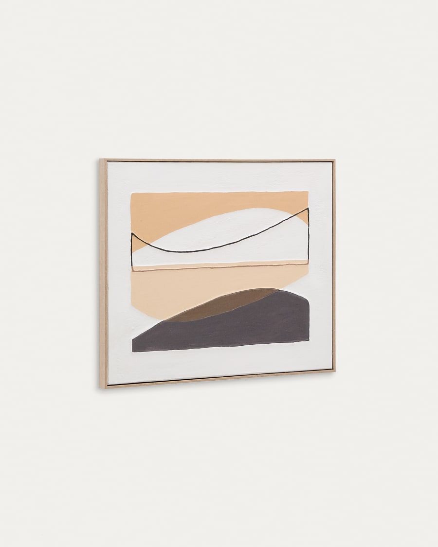 Zay picture with brown geometric shapes, 80 x 100 cm