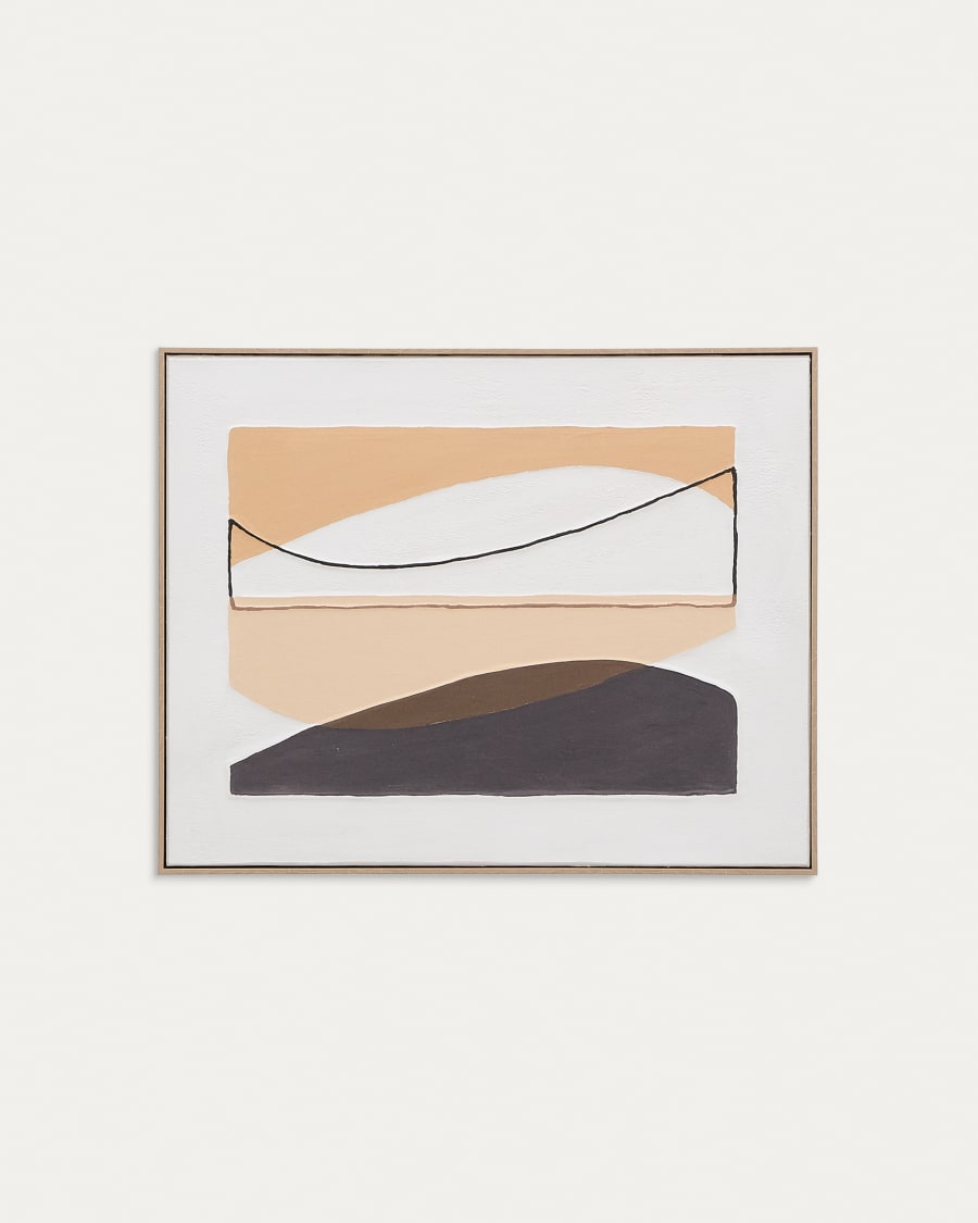 Zay picture with brown geometric shapes, 80 x 100 cm