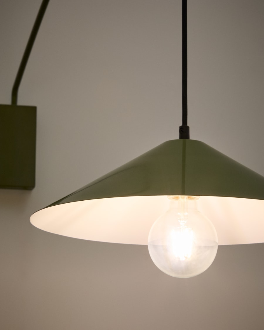 Wandleuchte Kally aus Metall mit grün lackiertem Finish