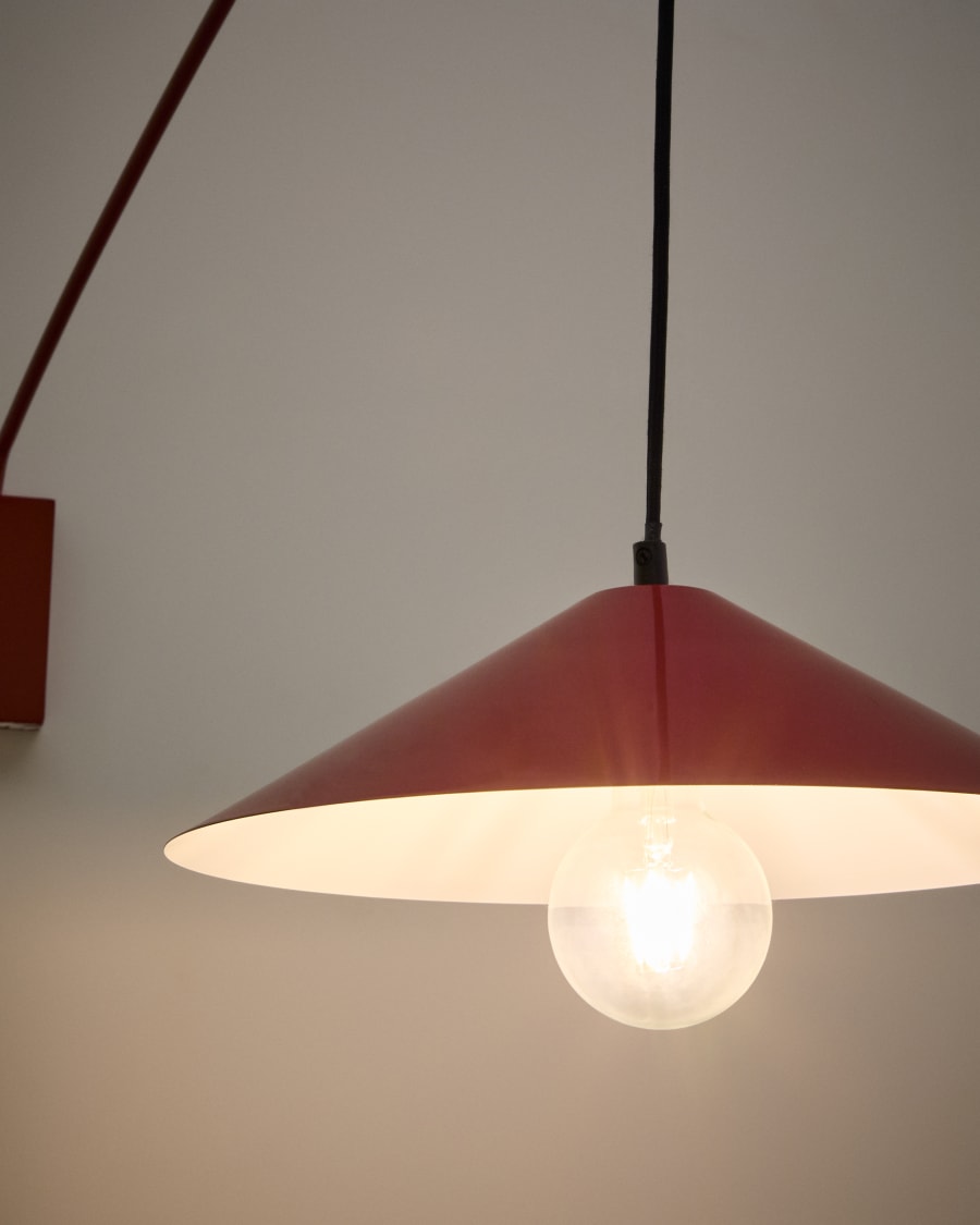 Wandleuchte Kally aus Metall mit rot lackiertem Finish