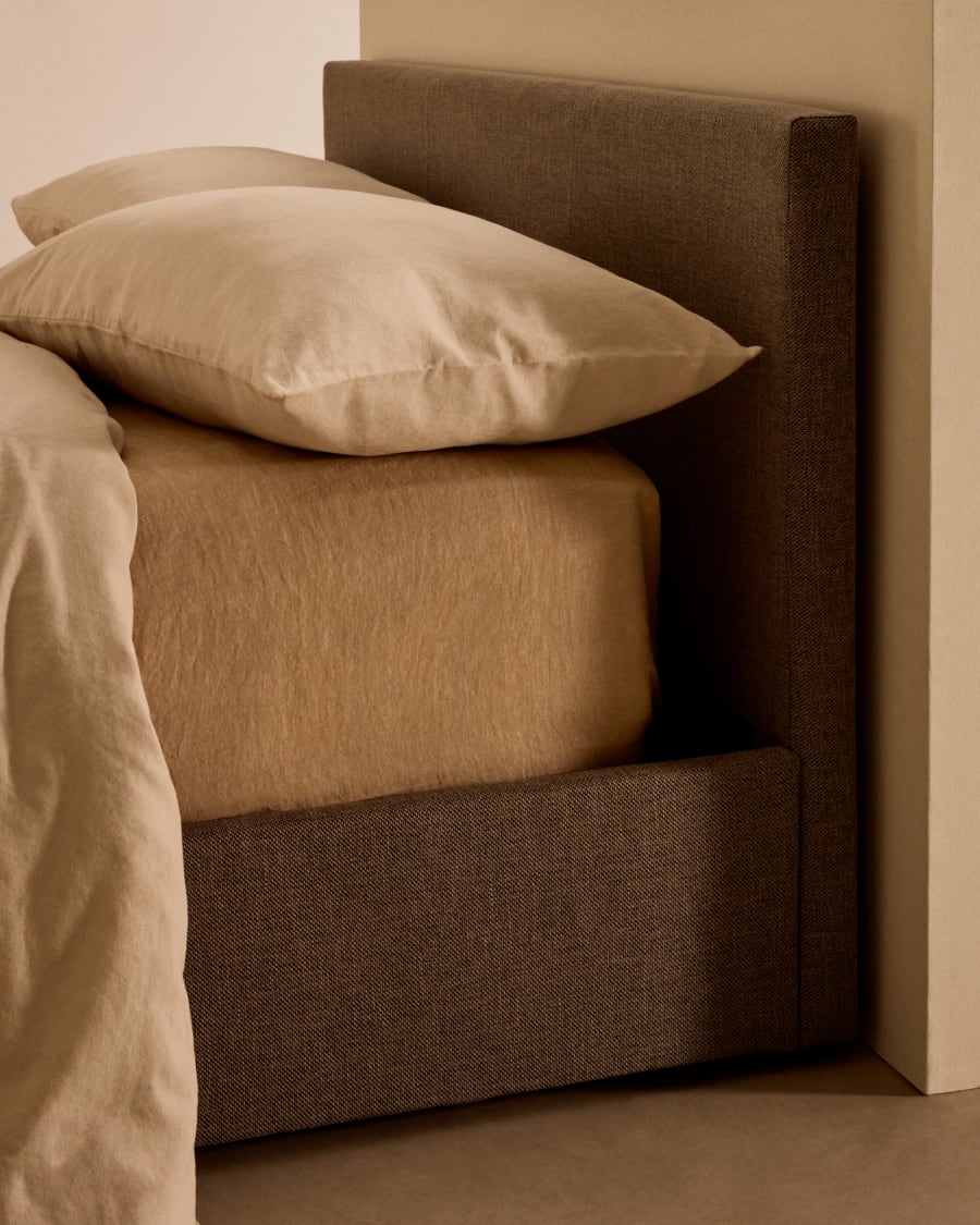 Nahiri upholstered grey ottoman bed for a 90 x 200 cm mattress