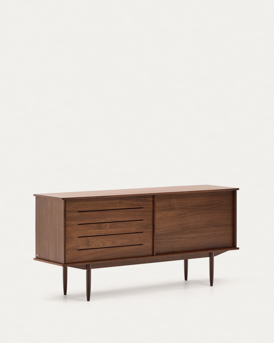 Carolin walnut wood veneer sideboard with 2 doors and 1 drawer, 180 x 83.8 cm