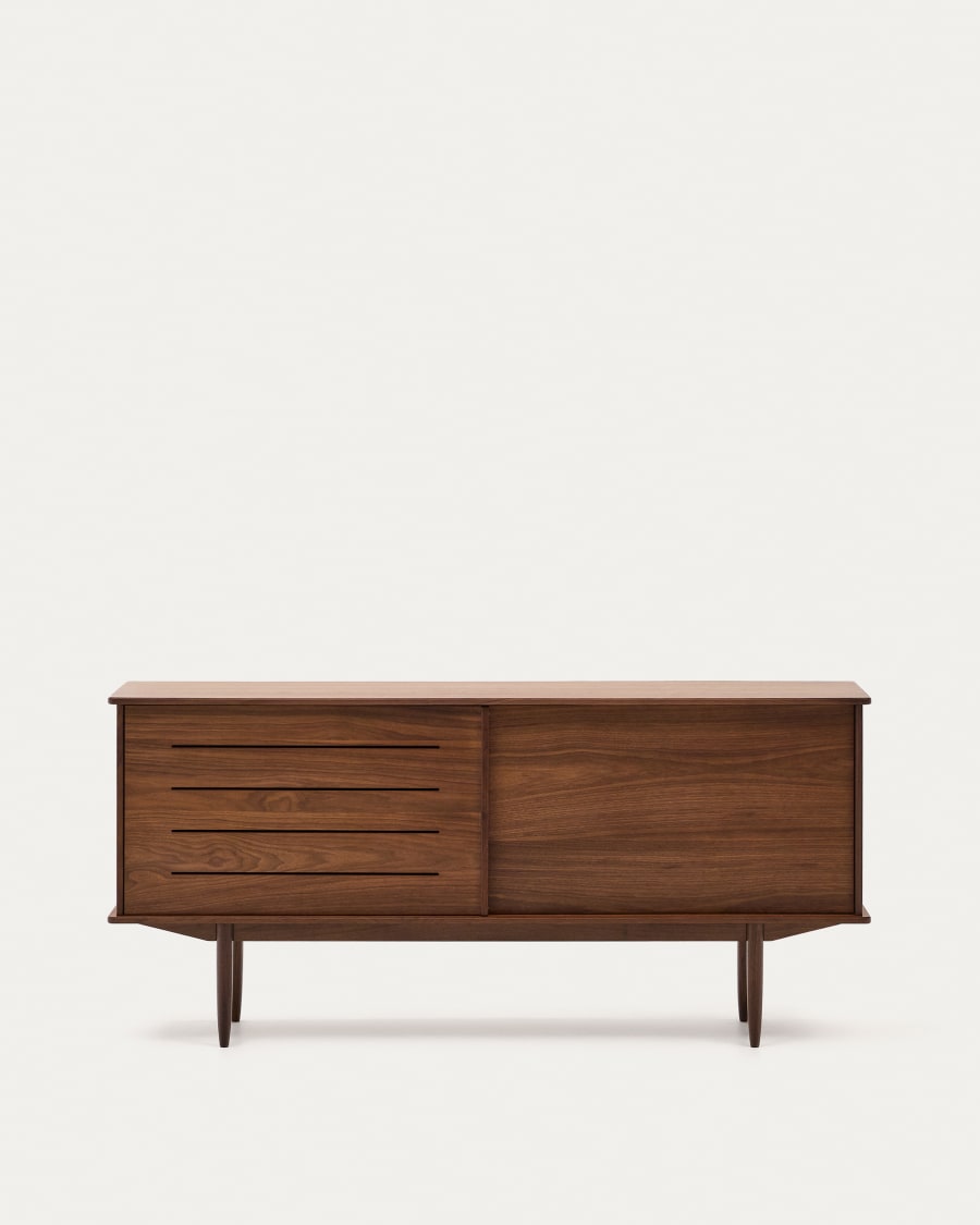 Carolin walnut wood veneer sideboard with 2 doors and 1 drawer, 180 x 83.8 cm