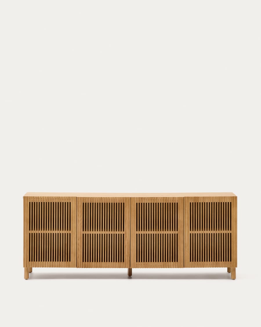 Beyla solid oak and oak veneer 4 door sideboard 180 x 71.5 cm FSC 100%