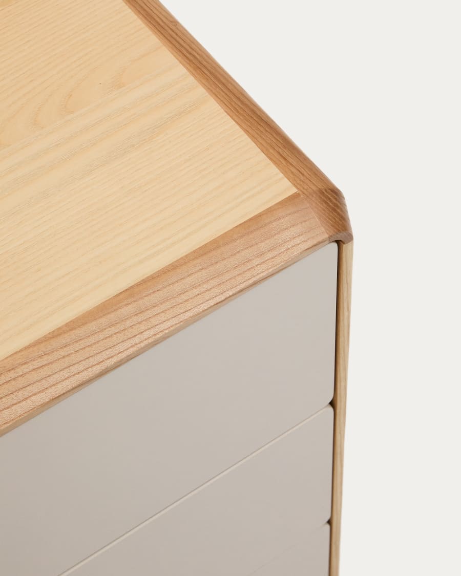 Anielle solid ash & ash veneer sideboard with 1 door and 3 drawers, 150 x 78 cm