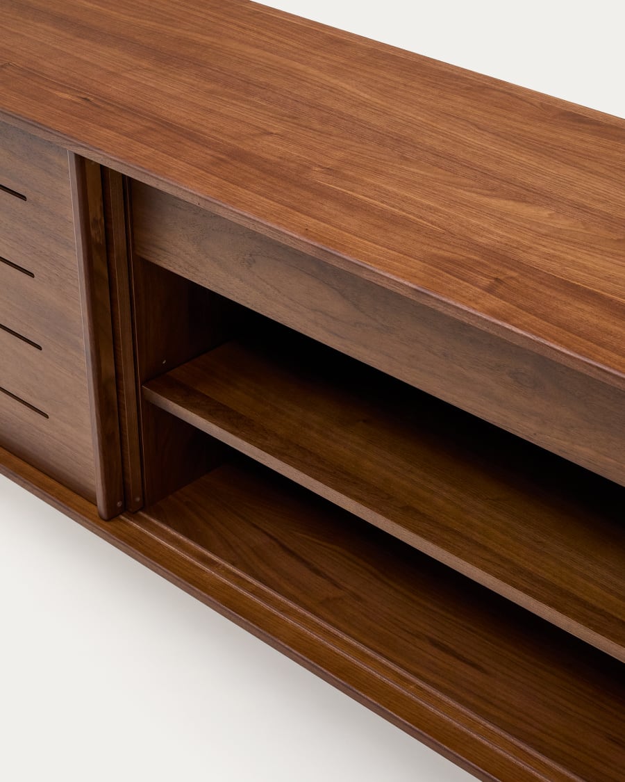 Carolin walnut wood veneer sideboard with 2 doors and 1 drawer, 180 x 83.8 cm