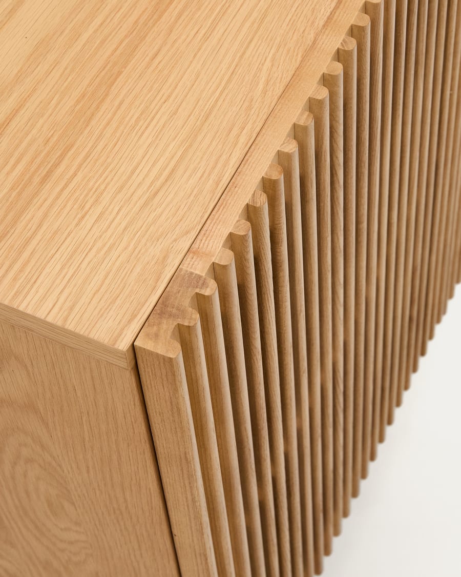 Beyla solid oak and oak veneer 4 door sideboard 180 x 71.5 cm FSC 100%