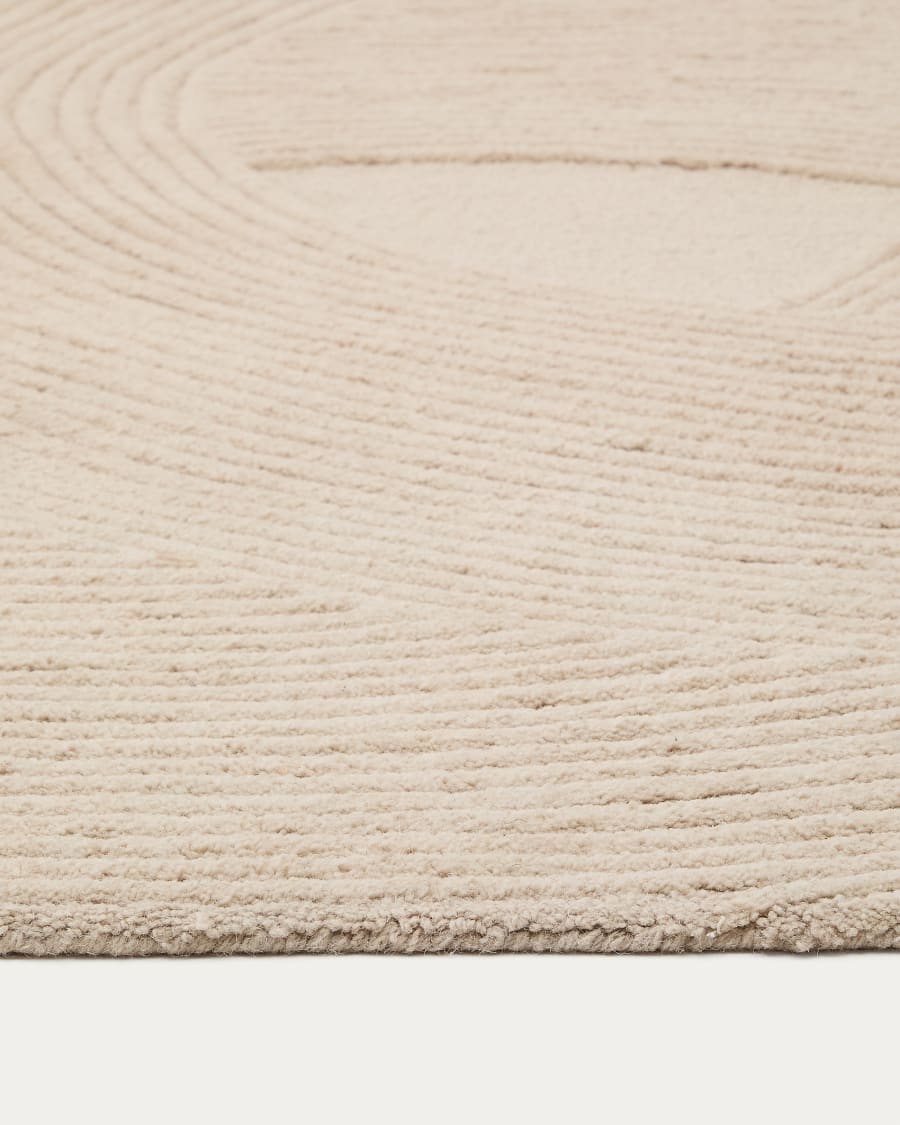 Domm white wool rug, 200 x 300 cm