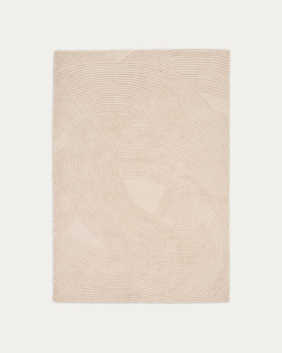 Domm white wool rug, 160 x 230 cm