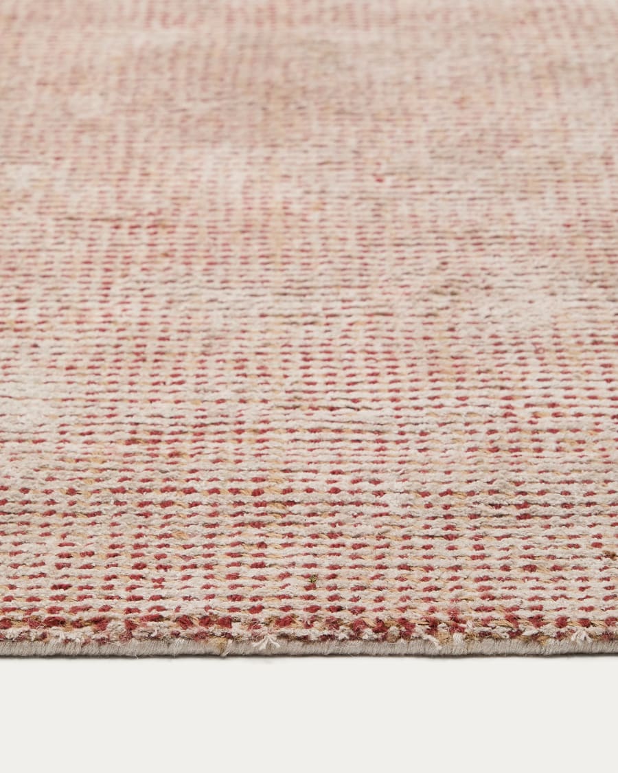 Elvan terracotta rug in a viscose and jute mix, 160 x 230 cm
