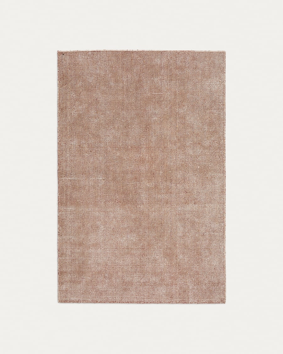 Elvan terracotta rug in a viscose and jute mix, 160 x 230 cm