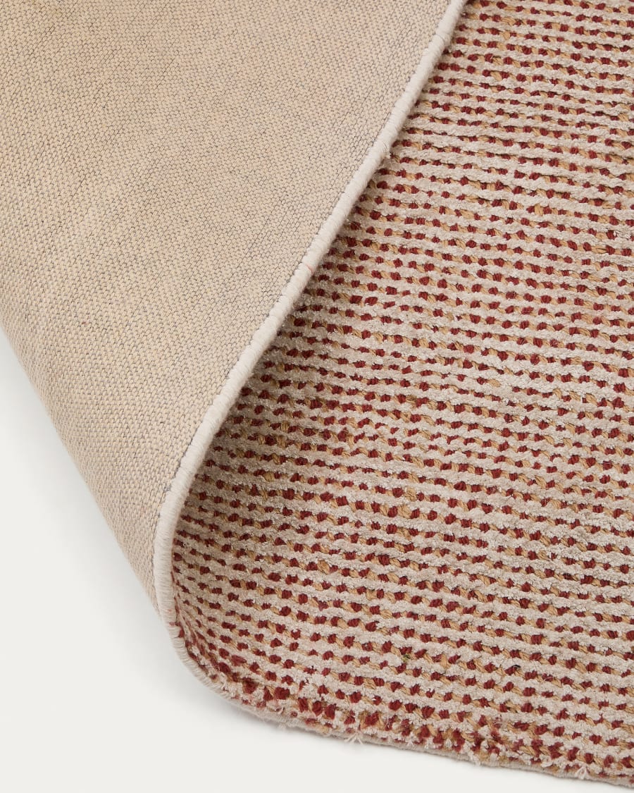 Elvan terracotta rug in a viscose and jute mix, 160 x 230 cm