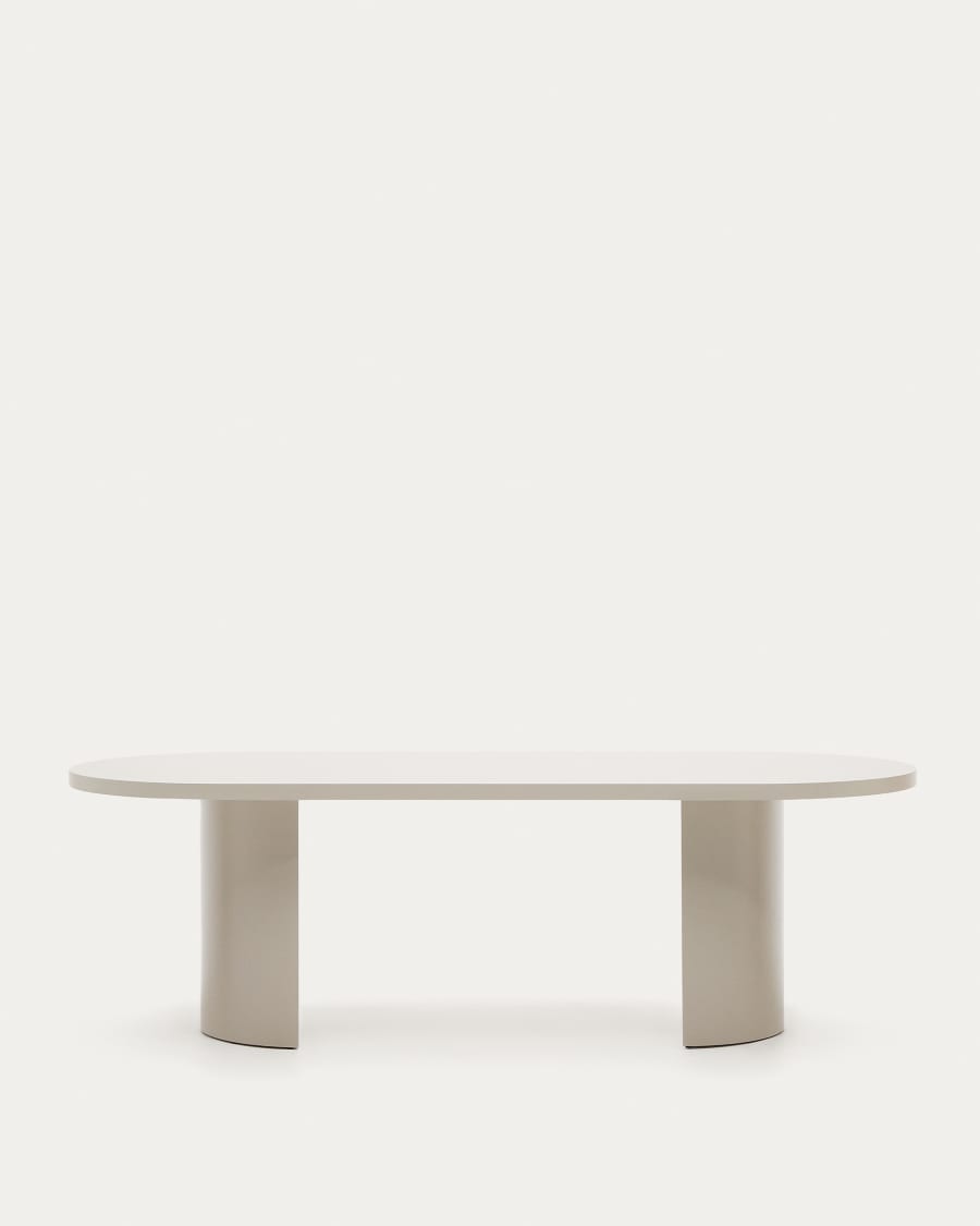 Tisch Nealy aus lackiertem MDF mit eierschalfarbenem Finish 240 x 100 cm