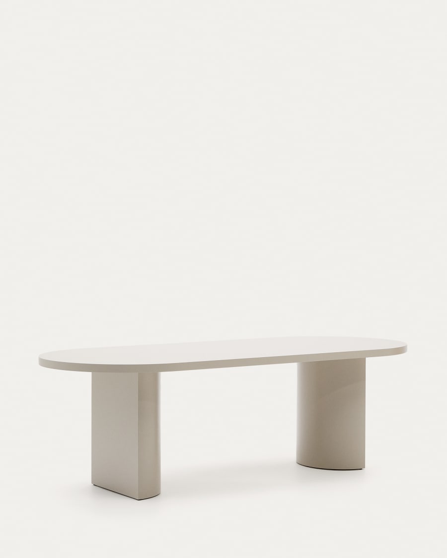 Tisch Nealy aus lackiertem MDF mit eierschalfarbenem Finish 240 x 100 cm