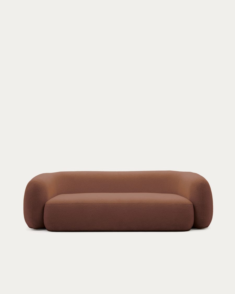 Martina 3-seater sofa in terracota bouclé 246 cm