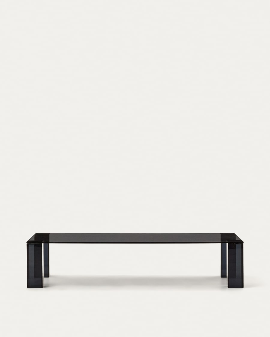 Adularia dark-grey, tempered-glass coffee table, 140 x 60 cm