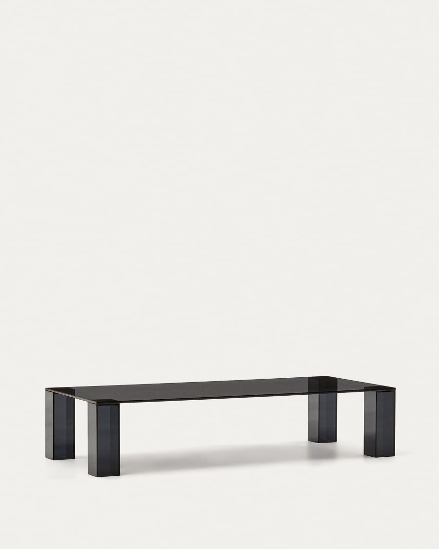 Adularia dark-grey, tempered-glass coffee table, 140 x 60 cm