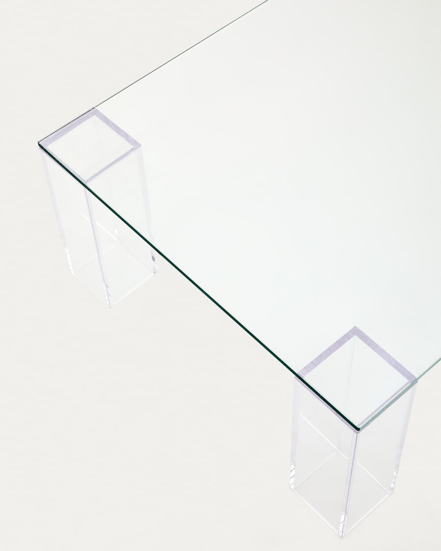 Adularia transparent, tempered-glass coffee table, 140 x 60 cm
