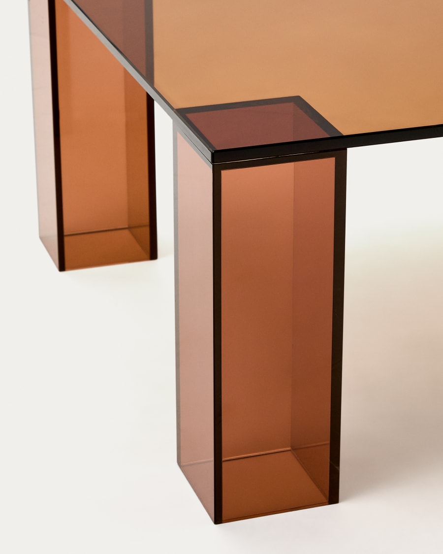 Adularia brown, tempered-glass coffee table, 140 x 60 cm