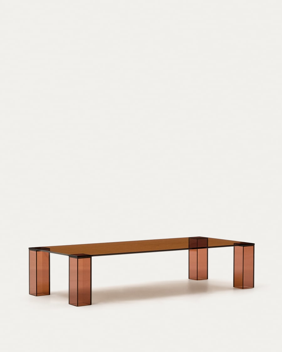 Adularia brown, tempered-glass coffee table, 140 x 60 cm